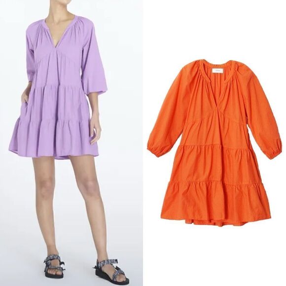 Xirena Mandarin Nadia Mini Orange Dress Boho Poplin Size XS - Picture 1 of 11